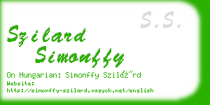 szilard simonffy business card